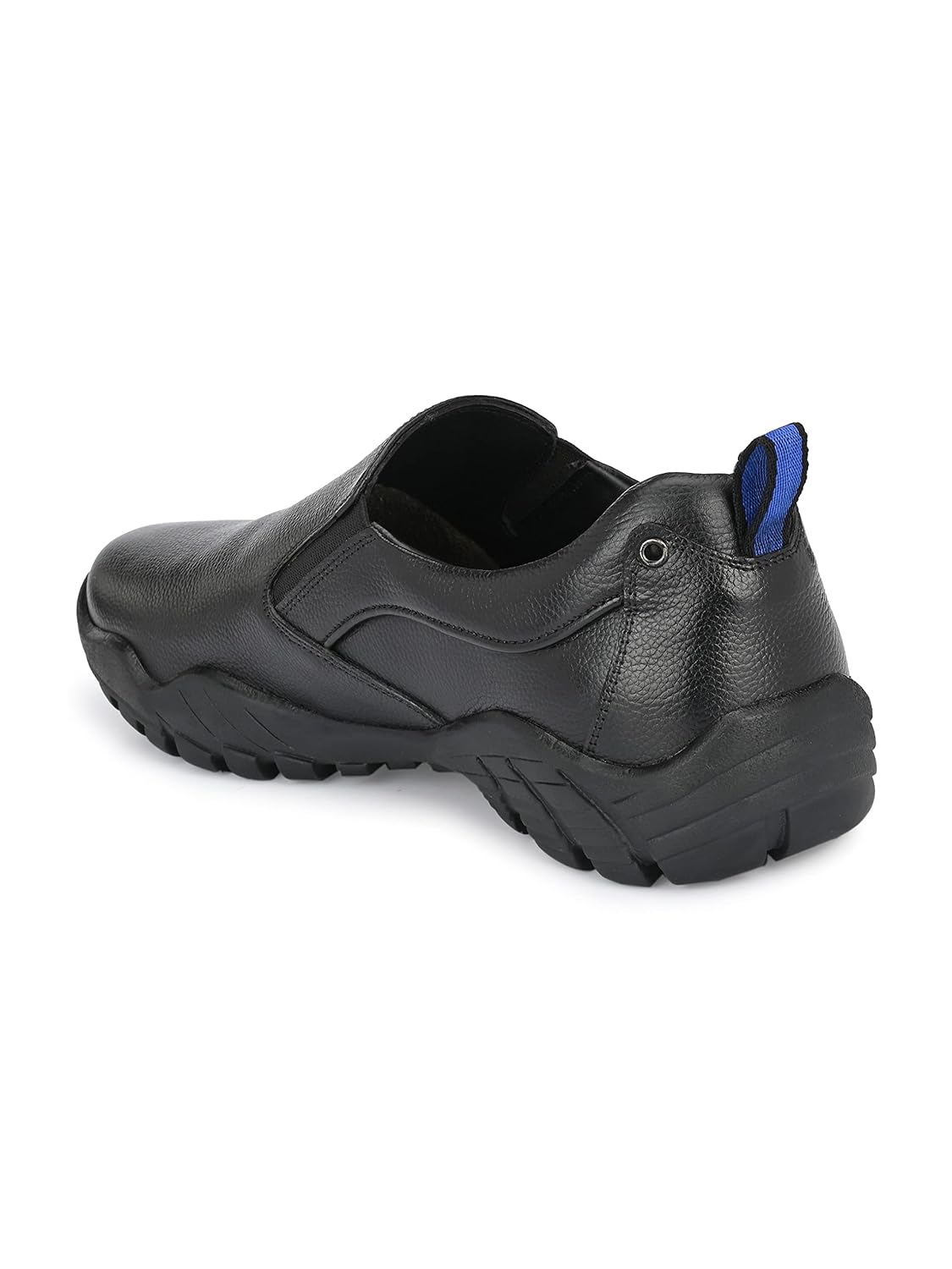 HITZ Men's Black Leather Slip-On Formal Shoes - Image 3