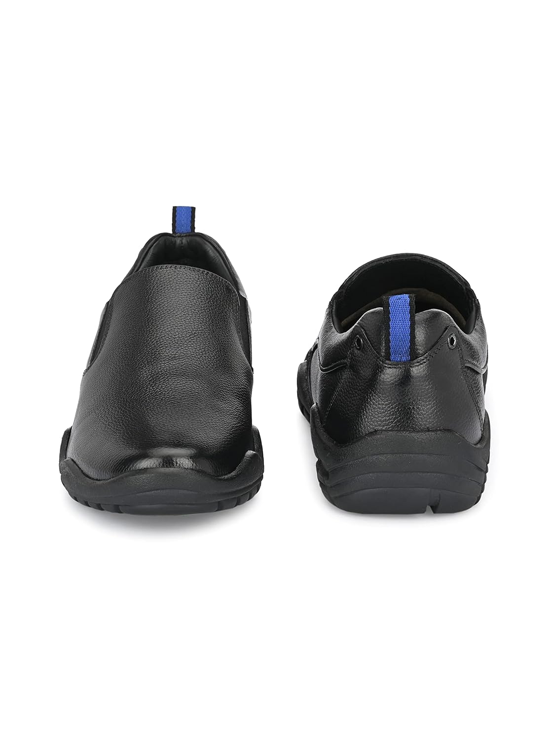 HITZ Men's Black Leather Slip-On Formal Shoes - Image 5