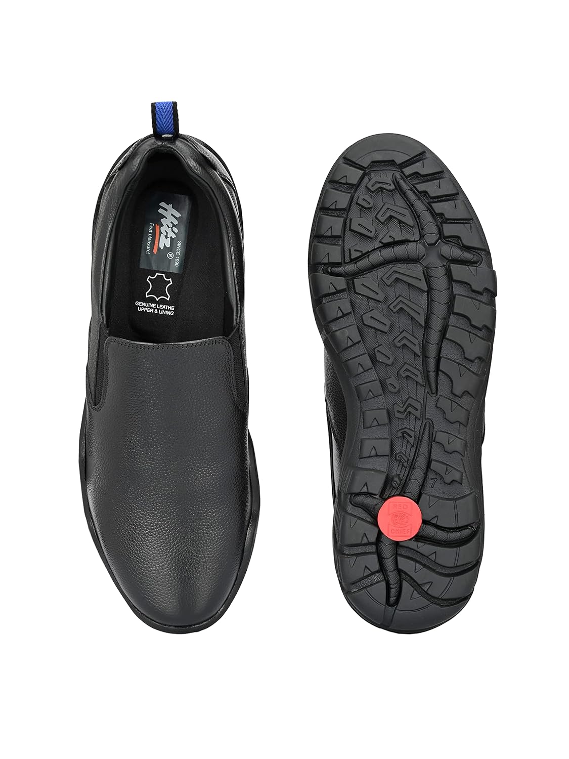 HITZ Men's Black Leather Slip-On Formal Shoes - Image 6