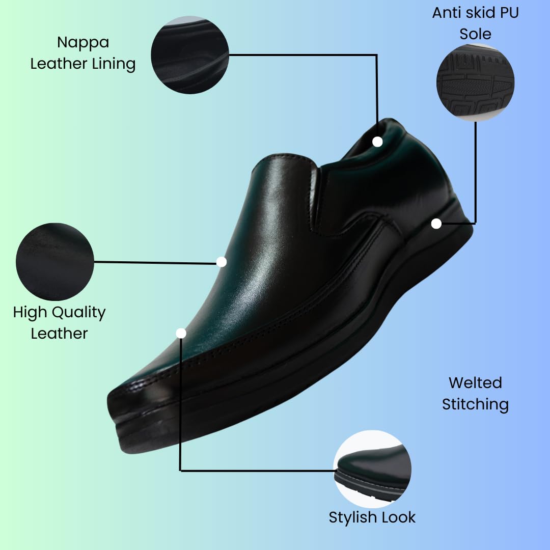 Leatherful Formal Moccasin Shoes for Men | Full Grain Genuine Leather | PU Sole & Nappa Lining | Office | Party | Smart Casual YKMC - Image 3
