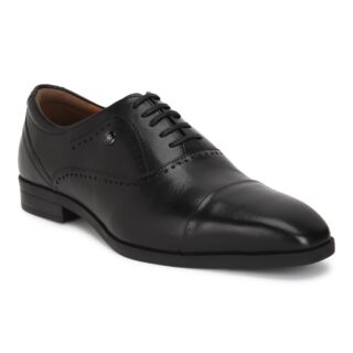 Louis Philippe Men Premium Leather Breathable Lining Material Anti Slip with Heel TPR Sole Formal Oxford Shoes