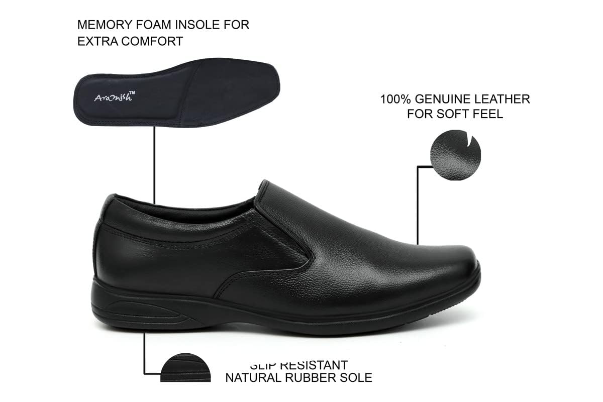 ARAMISH Men's Genuine Real Leather Moccasin Formal Shoes - Image 2