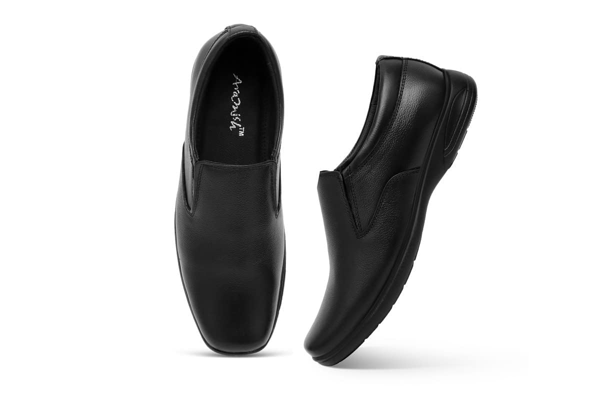 ARAMISH Men's Genuine Real Leather Moccasin Formal Shoes - Image 3