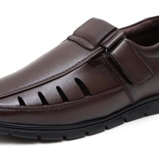BRUTE Faux Leather Sandals for Men | Fisherman Sandals | Closed Ethnic Sandals