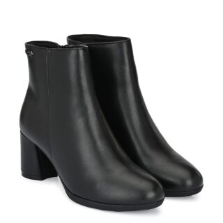 Delize Off White and Grey Women, Reptile Print Leather, mid Heel Plain Ankle Boots