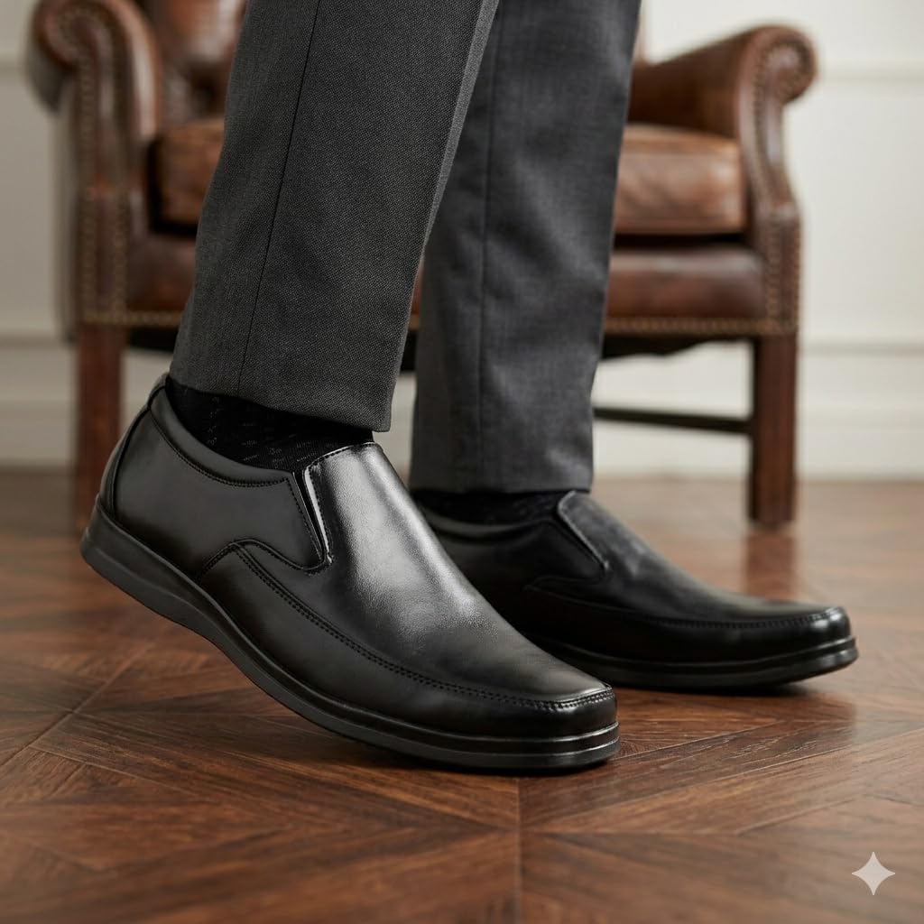 Leatherful Formal Moccasin Shoes for Men | Full Grain Genuine Leather | PU Sole & Nappa Lining | Office | Party | Smart Casual YKMC - Image 2