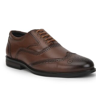 Liberty Fortune HOL-125E – Premium Leather Oxford Brogue Lacing Formal Shoes – Stylish, Cushioned & Non-Slip – Business, Wedding, Office Wear – Black, Brown, Tan – Shoes for Men Formal