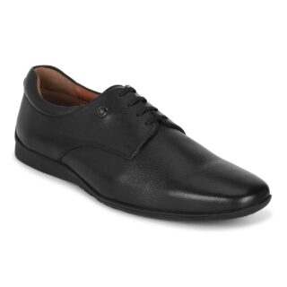 Louis Philippe Men Premium Leather Breathable Lining Material Anti Slip Flat Heel TPR Sole Formal Derby Shoes