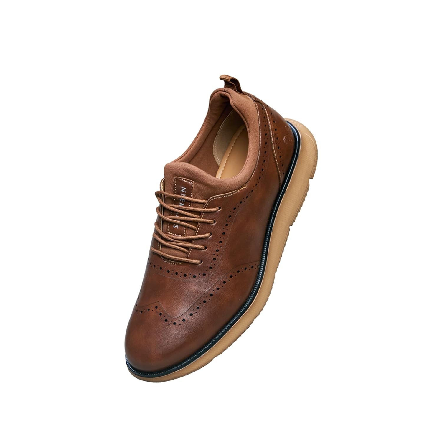 Neeman's Crossover Brogues Stylish Shoes for Men | Oxford Lace-Up Semi Formal Mens Footwear | Casual Comfortable Shoe for Office Wear