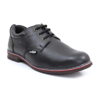 STONIX® Formal Premium Safety Shoes for Men | Steel Toe Cap | Anti-Slip and Water Resistant | Leather Material & TPR Sole | Lightweight for Construction Work (Size-08, Black)