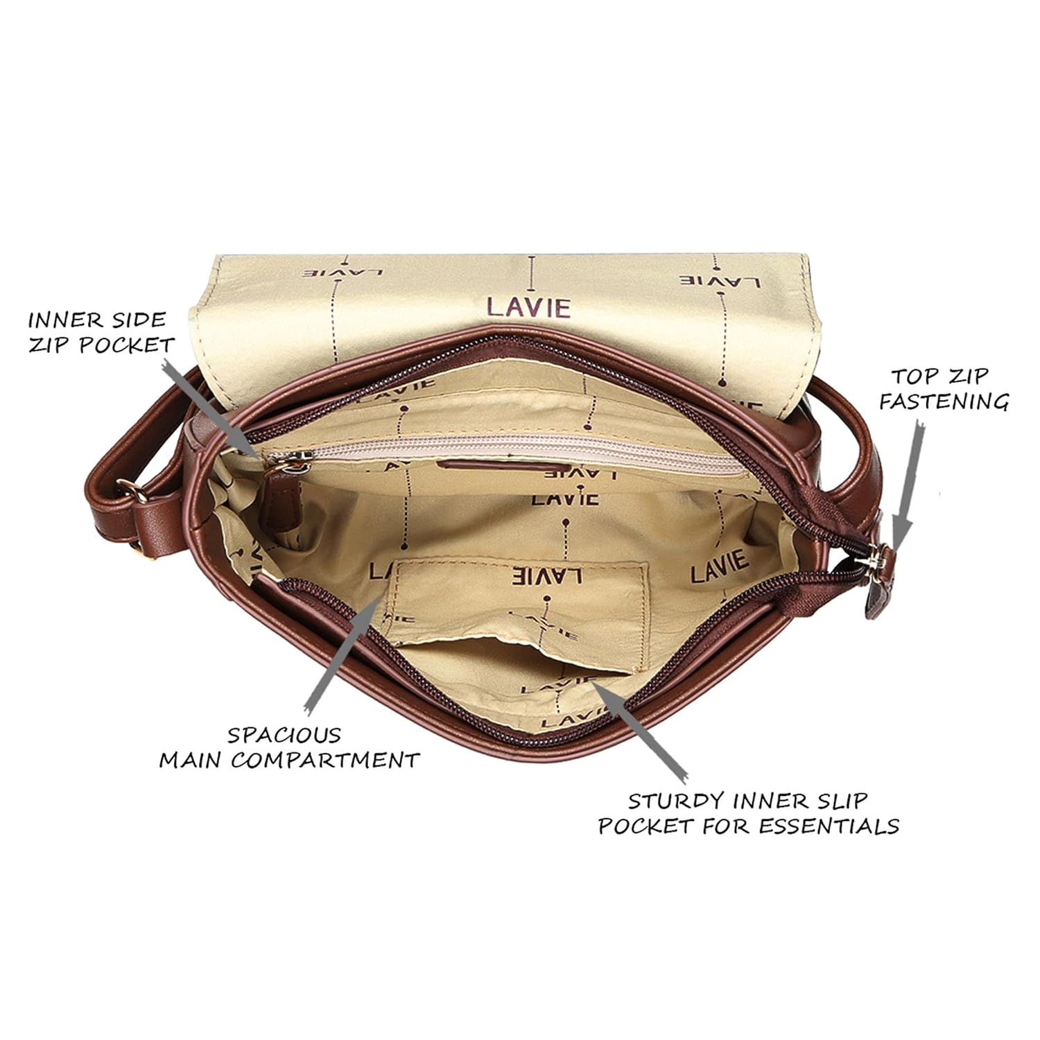 Lavie Woman's Broxa Flap Crossbody Sling Bag | Ladies Purse Handbag | Gift for Women - Image 4