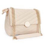 ADISA Women's Quilted Crossbody Sling Bag - Stylish Cross Body Handbag for Girls & Women with Full Gold Chain (SL5136)