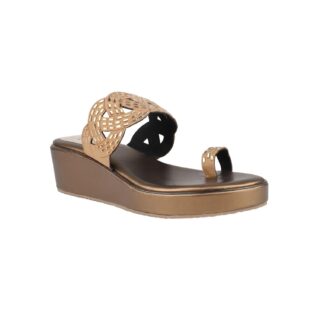 BN Women's Antique Toned Open Toe Flats Women's Slip-On Flat Sandals