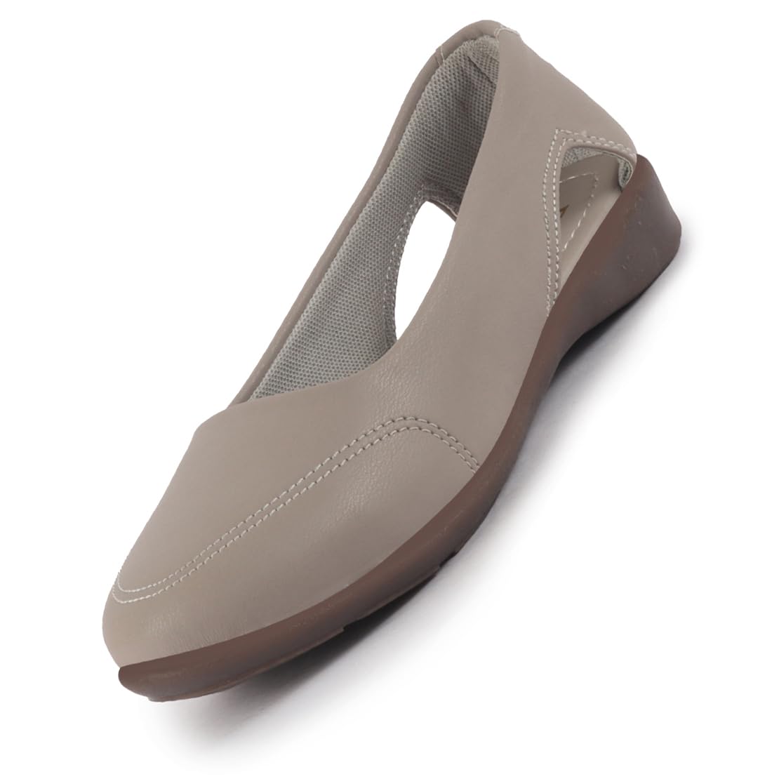 FAUSTO Women Stylish Backless Casual Ballets | Low Heel Cut-Out Slip-On Ballerinas | Comfortable Walking Flats Sandals | Memory Cusion Insole