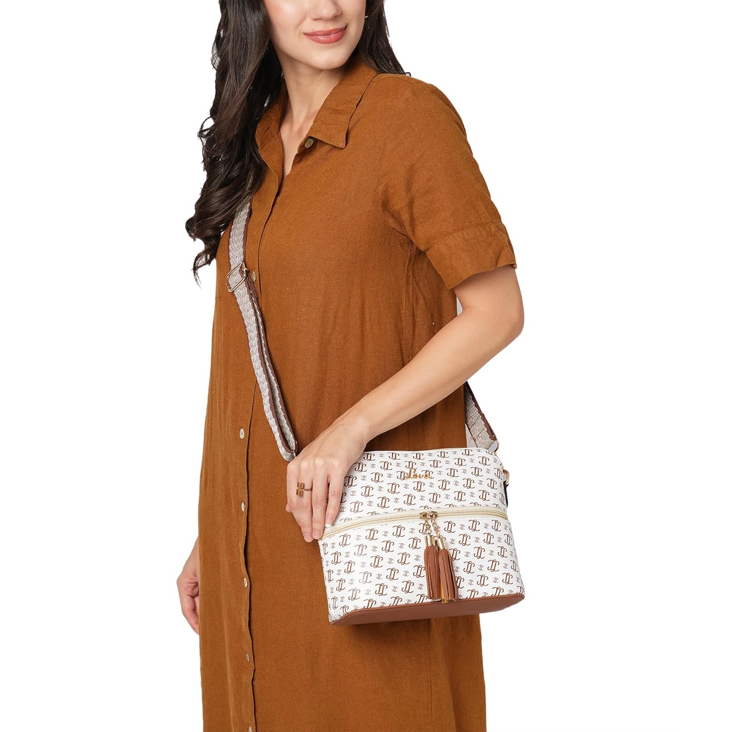 Lavie Women's Mono LL Tilly Monogram Print Cross Body Dome Sling Bag | Ladies Purse Handbag | Gift for Women - Image 2