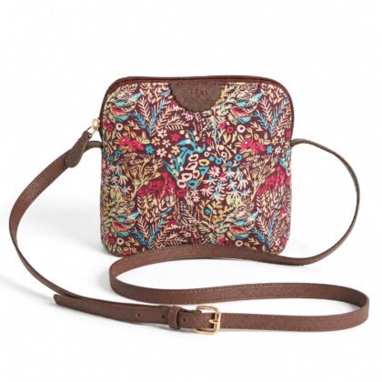 TEAL BY CHUMBAK Women's Crossbody Sling Bag, Compact Polyurethane Box Bag with Zipper Closure, Stylish and Lightweight Daily Use Shoulder Bag for College, Office, Travel, and Casual Outings | Printed, Zipper closure