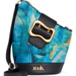 ZOUK Women's Ardha Sling Bag | Black Vegan Leather Crossbody Bag | Asymmetric Silhouette| Adjustable Strap