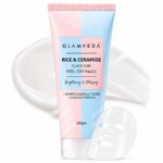 Glamveda Korean Rice & Ceramide Peel Off Mask for Men & Women | Brightening Face Pack for Even Tone Complexion & Anti-Ageing Care | Nourishes Dry & Dull Skin | Dermatologically Tested (100gm)
