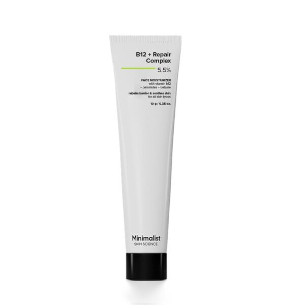 Minimalist Barrier Repair Face Moisturizer with Vitamin B12 Complex 5.5% with Ceramides for All Skin Types | Strengthens Skin Barrier, Boosts Hydration, Soothing, Lightweight Gel Texture | 10 gm
