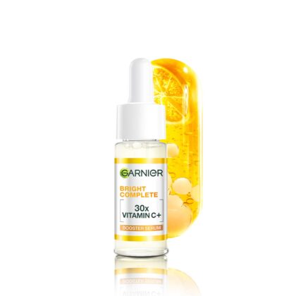 Garnier Vitamin C + Face Serum for Skin Brightening & Anti-Dark Spots, 15ml | 100X Stronger than Vit C |2% Niacinamide 0.5% Salicylic Acid/BHA |Suitable for Oily, Dry, Sensitive Skin |For Men & Women