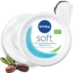 NIVEA Soft Moisturizing Cream, Lightweight Non-Sticky Daily Moisturizer with 72Hr Hydration, Vitamin E & Jojoba Oil | Hydrating Face, Body & Hand Cream for Dry to Normal Skin | Soft Glowing Skin - 300ml