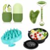 VEDORA 4 in 1 Skincare Combo Kit for Men & Women | Ice Roller + Ice Facial Bowl + Jade Roller & Gua Sha + Silicone Body Scrubber | Face & Body Care Set