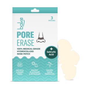 BAKE 2% Salicylic Acid Nose Strips for Blackheads Removal, Whiteheads & Pore Cleansing | Hydrocolloid Nose Patches for Clogged Pores, Deep Cleansing, Controlled Sebum Production (3 Strips)