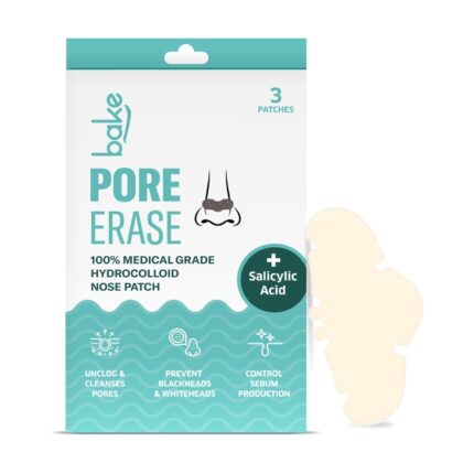 BAKE 2% Salicylic Acid Nose Strips for Blackheads Removal, Whiteheads & Pore Cleansing | Hydrocolloid Nose Patches for Clogged Pores, Deep Cleansing, Controlled Sebum Production (3 Strips)