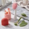 Premium 4-in-1 Facial Skin Care Combo Kit - Includes Silicone Ice Contour Roller, Manual Face Cleansing Brush, Natural Jade Roller and Gua Sha Stone Tools for Face Lifting, Deep Cleansing & Anti-Aging Skin Glow