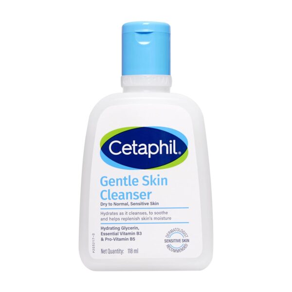 Cetaphil Gentle Skin Hydrating Face Wash 118ml, Paraben Free, Sulphate-Free Gentle Skin Hydrating Cleanser with Niacinamide, Vitamin B5 for Dry to Normal, Sensitive Skin