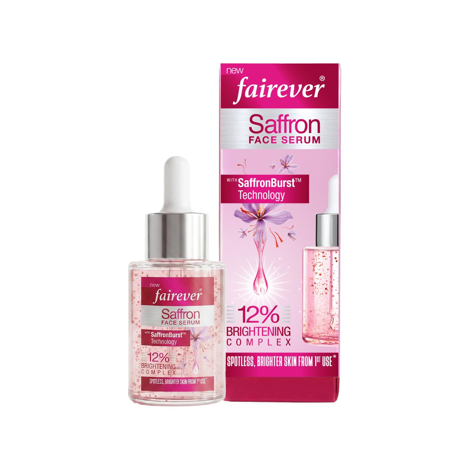 Fairever Saffron Face Serum | 12% Brightening Complex | Niacinamide, Alpha Arbutin & SaffronBurst | Reduces Dark Spots & Pigmentation | For All Skin Types | 30ml