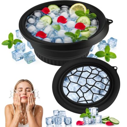LUMONY® Ice Face Bowl Silicone Face Ice Bowl For Ice With Built-In Ice Tray Collapsible Face Tub For Ice Bath, Facial Ice Plunge Bowl Ice Water Facials at Home Women & Men