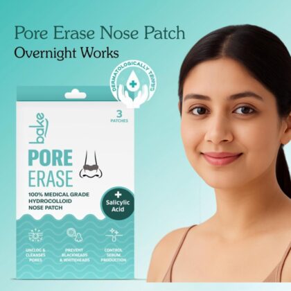 BAKE 2% Salicylic Acid Nose Strips for Pore Cleansing & Blackheads Removal | Hydrocolloid Nose Strips for Control Sebum Production (6 Strips)