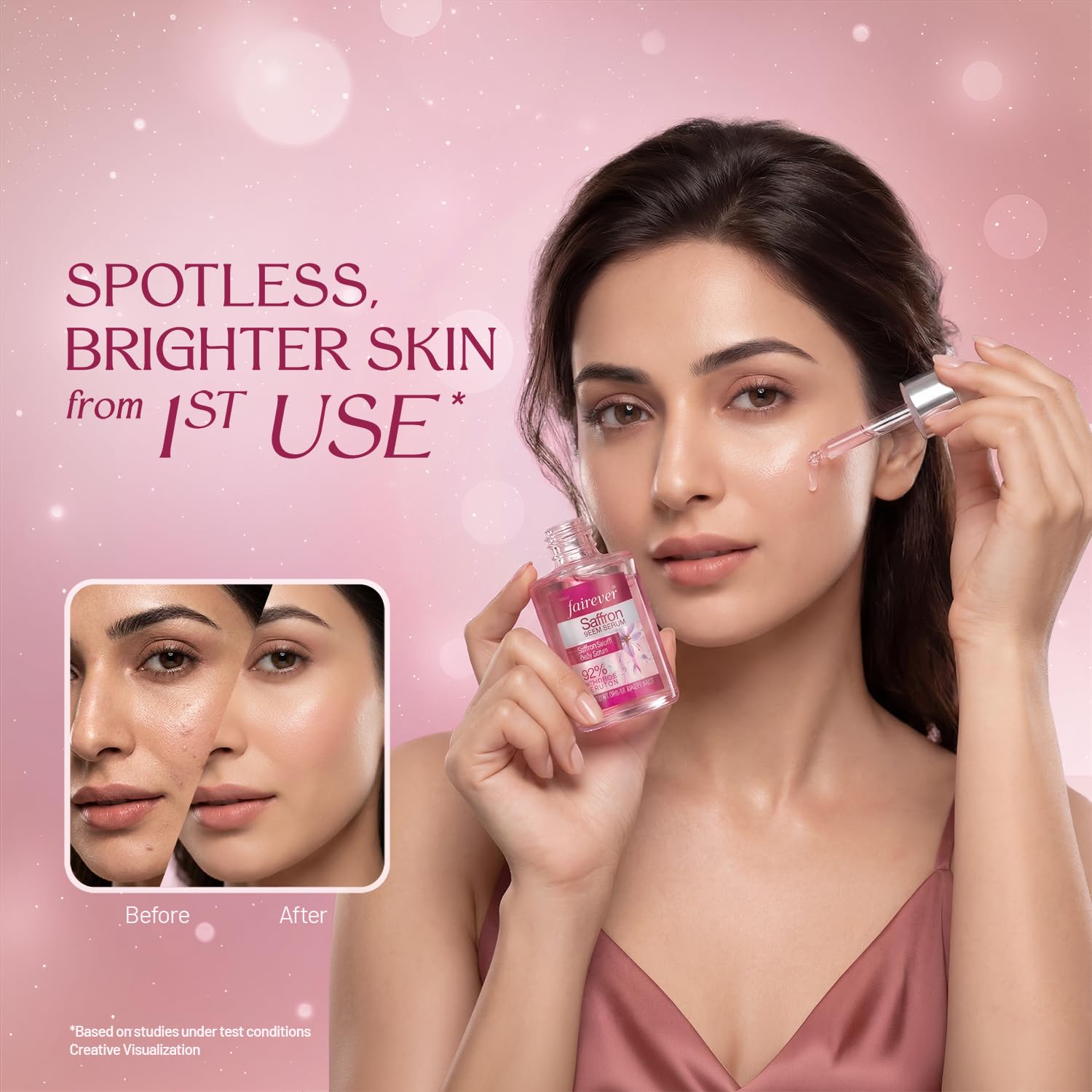 Fairever Saffron Face Serum | 12% Brightening Complex | Niacinamide, Alpha Arbutin & SaffronBurst | Reduces Dark Spots & Pigmentation | For All Skin Types | 30ml - Image 6