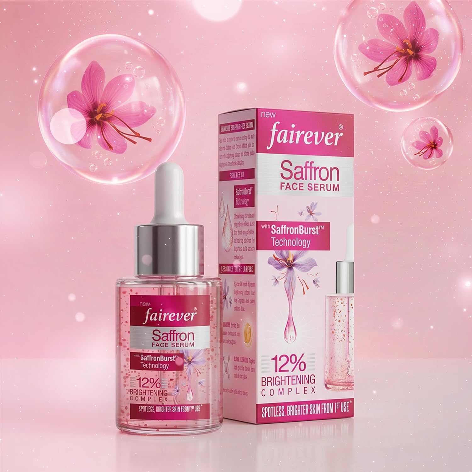 Fairever Saffron Face Serum | 12% Brightening Complex | Niacinamide, Alpha Arbutin & SaffronBurst | Reduces Dark Spots & Pigmentation | For All Skin Types | 30ml - Image 2