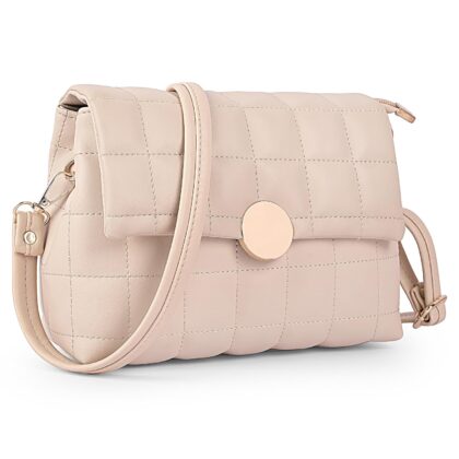 ADISA Women's Girls Quilted Cross Body Sling Bag with Height Adjustable Belt (SL5144)