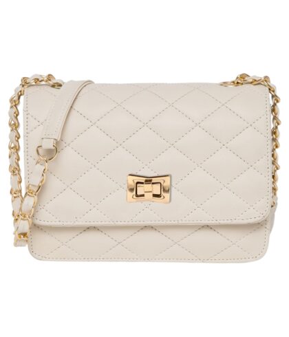 ADISA Women's Quilted Crossbody Sling Bag - Stylish Cross Body Handbag for Girls & Women with Gold Chain (SL5059)