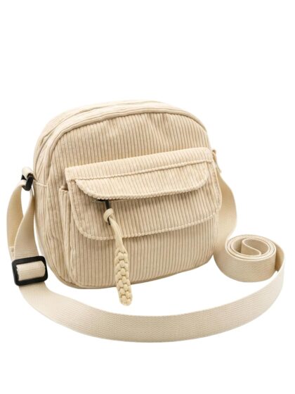 ITALISH Corduroy Crossbody Sling Bag Casual Shoulder Bag For Woman with Adjustable Strap